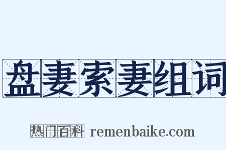 盘妻索妻组词是什么意思的图片